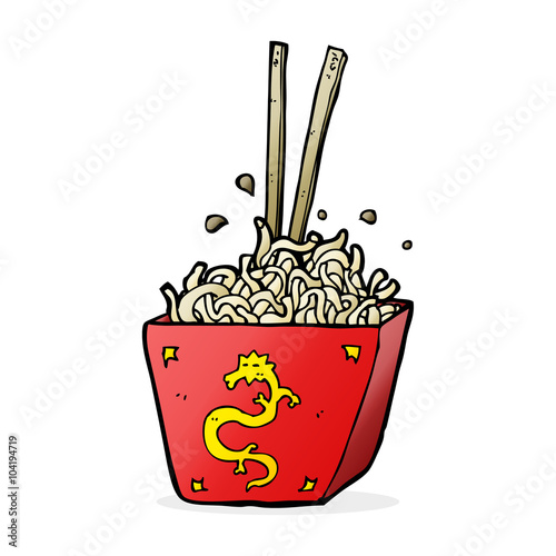 cartoon noodles in box