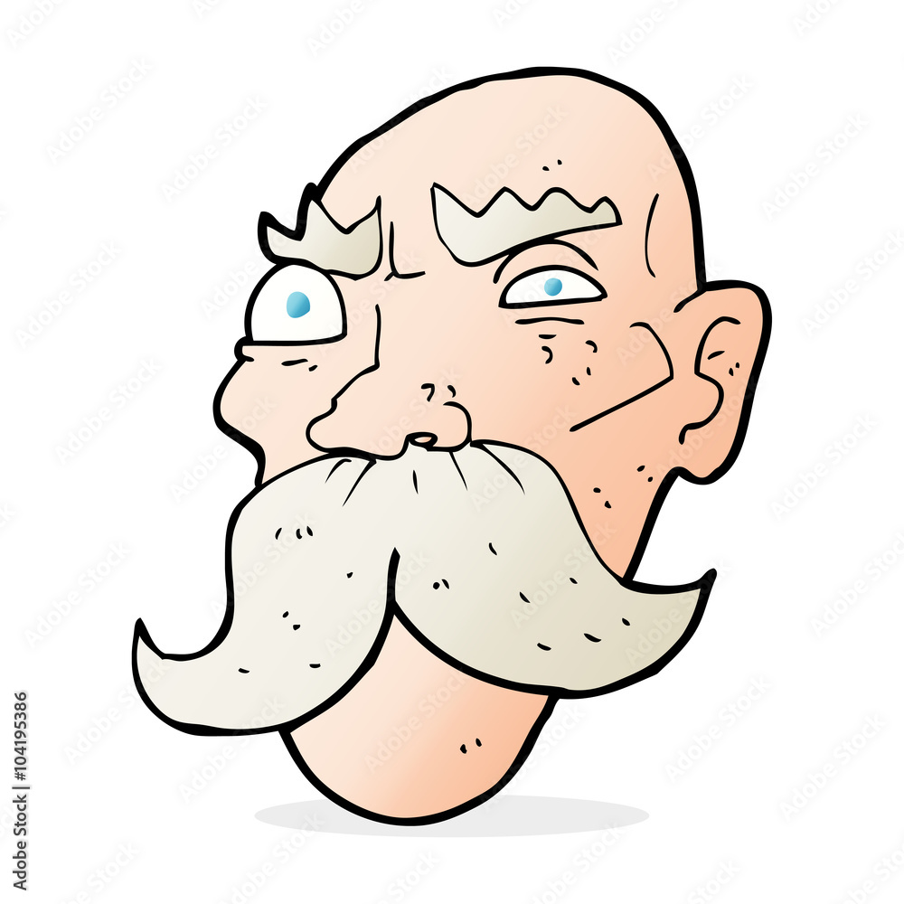 cartoon angry old man