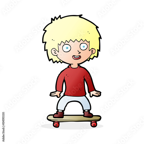 cartoon boy on skateboard
