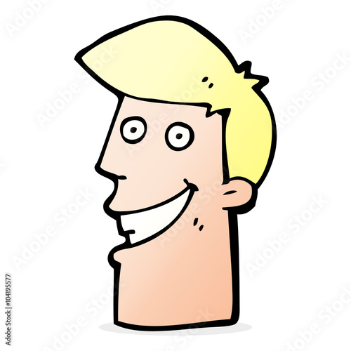 cartoon grinning man