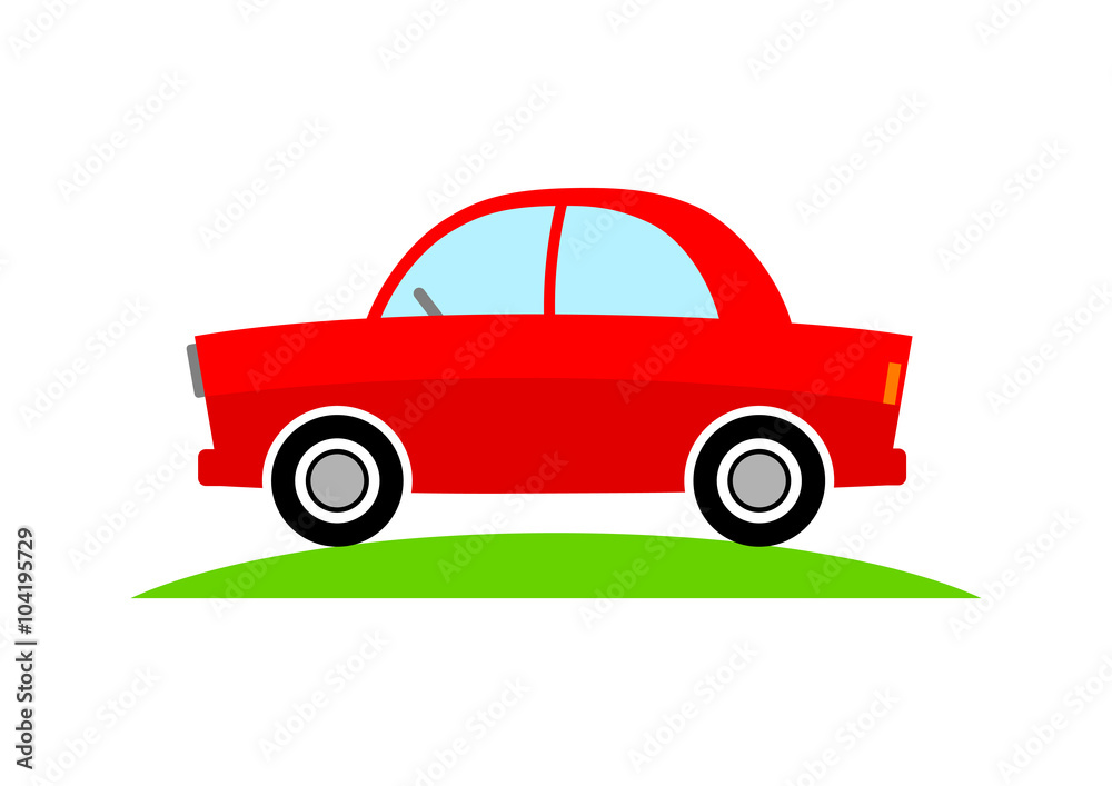 Red car icon on white background