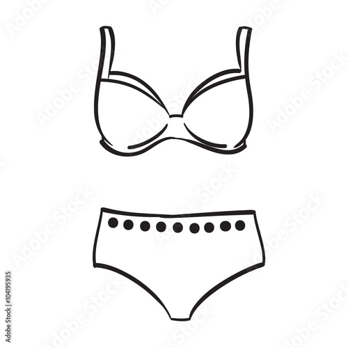 Woman swimming suit female swimsuit drawn vector.