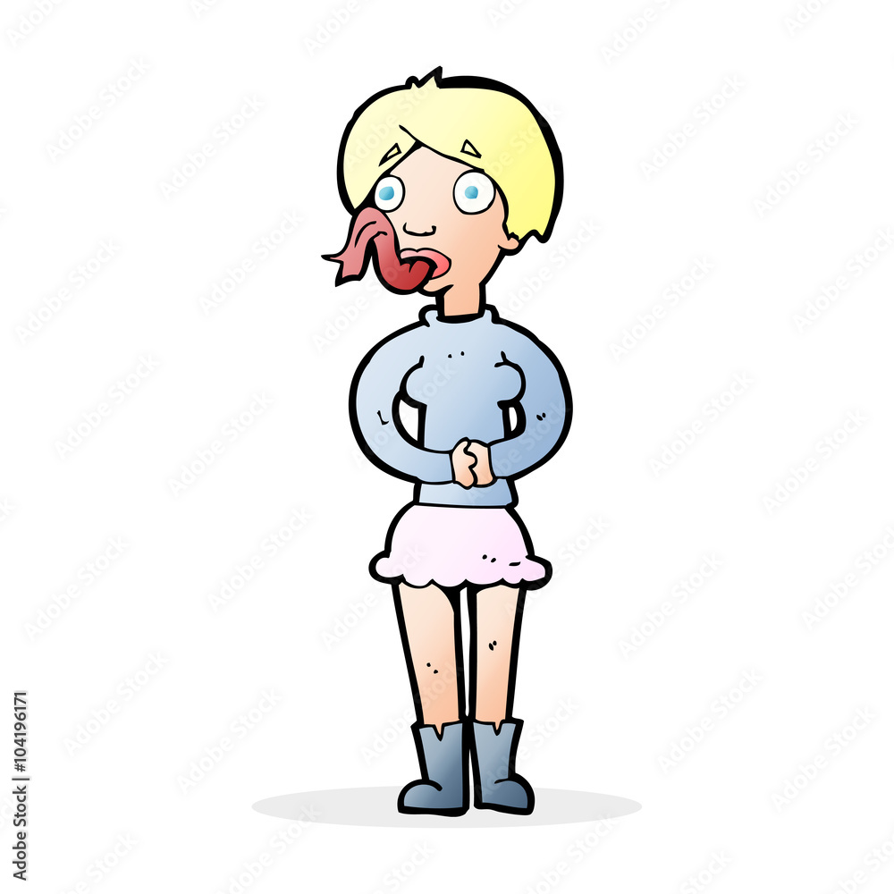 cartoon woman with snake tongue cartoon woman with snake tongue