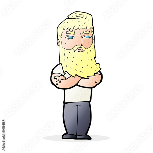 cartoon serious man with beard