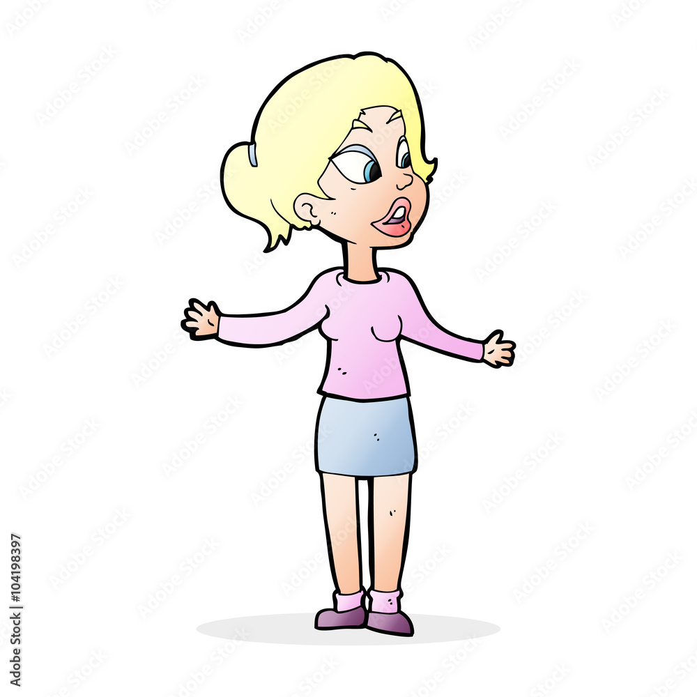 cartoon pretty woman explaining something cartoon pretty woman explaining something