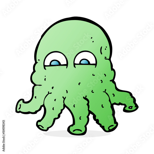 cartoon alien squid face
