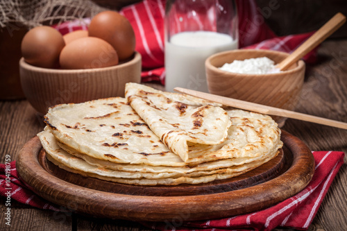 Tableau sur toile Pile of traditional Polish pancakes.