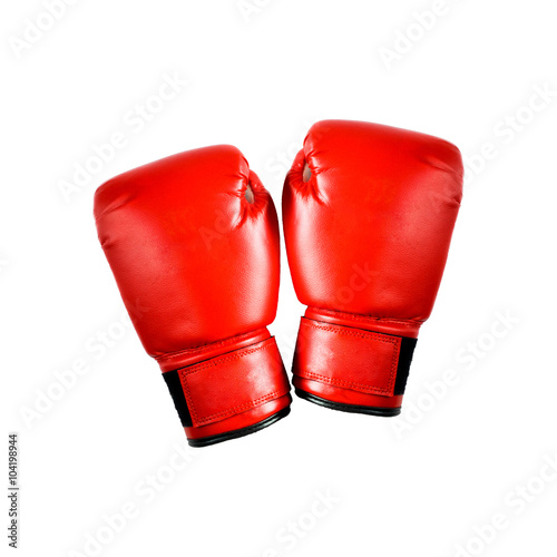 Red boxing gloves on white background © Scvos