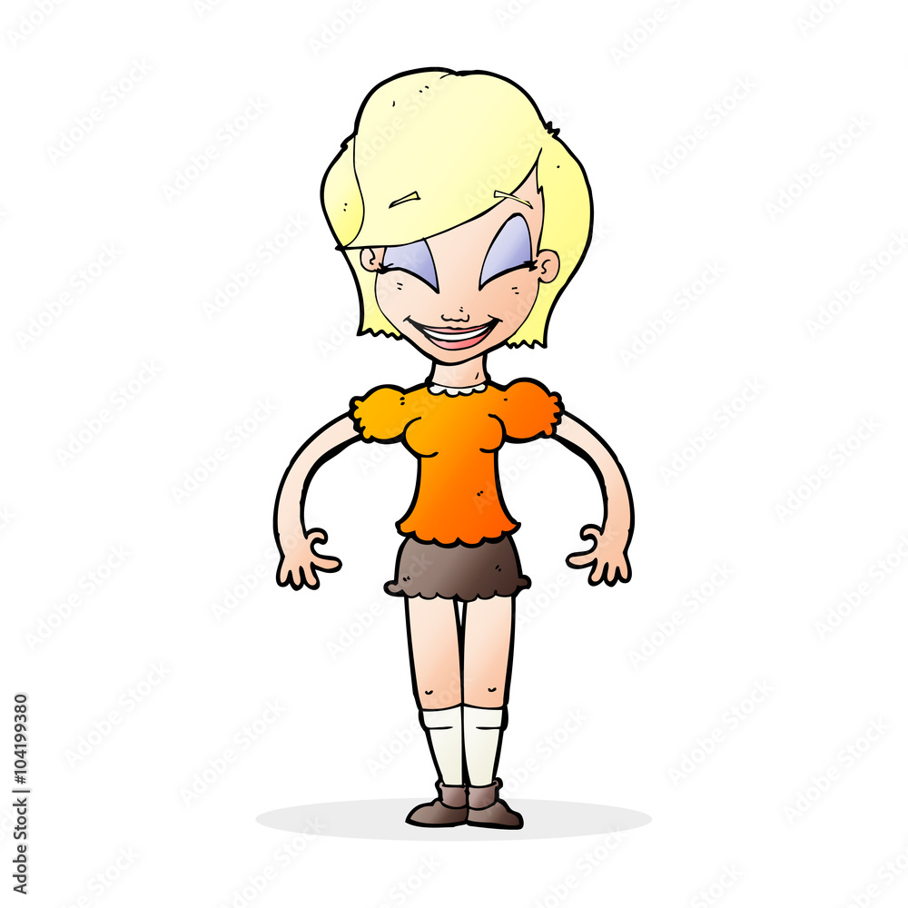 cartoon pretty woman