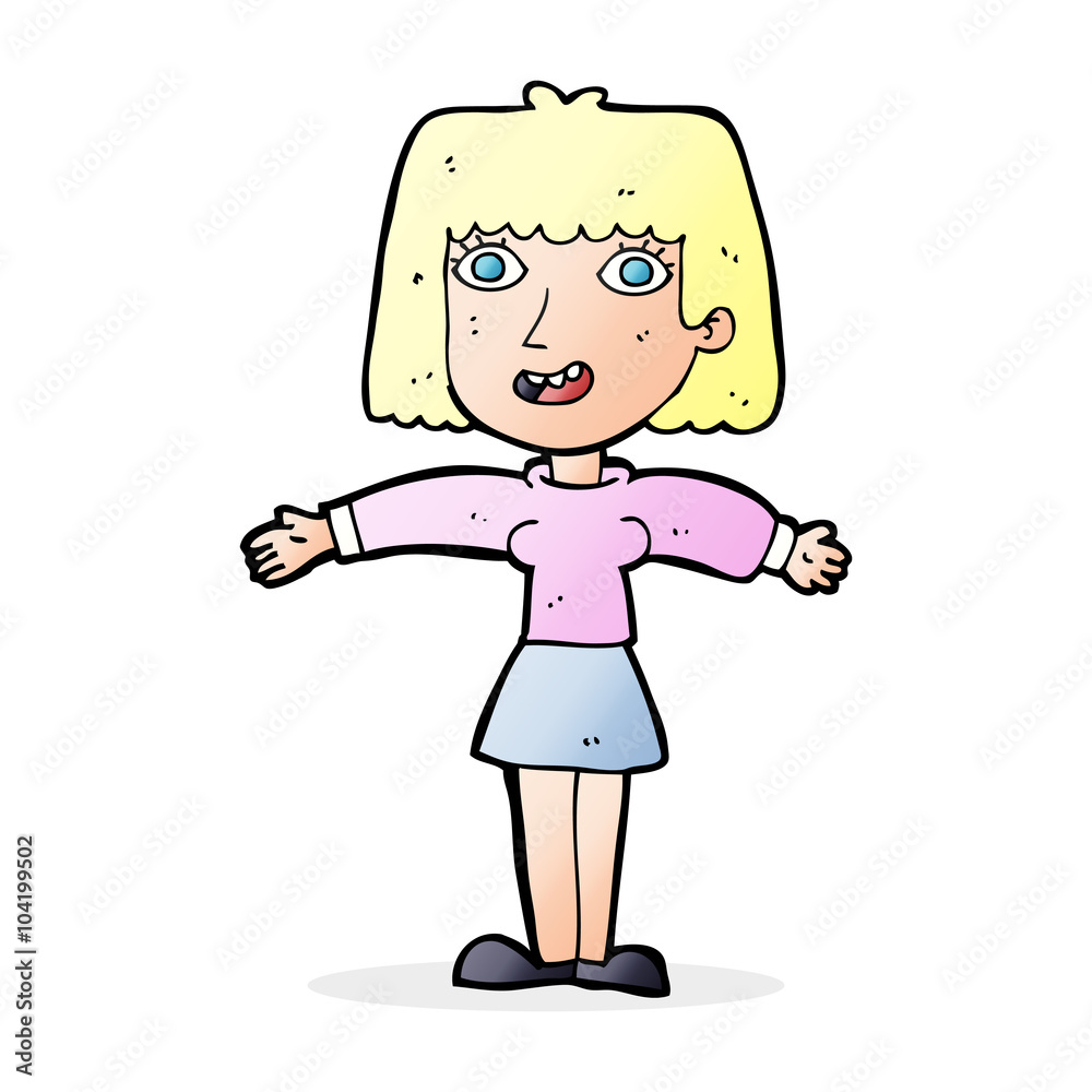 cartoon excited woman cartoon excited woman