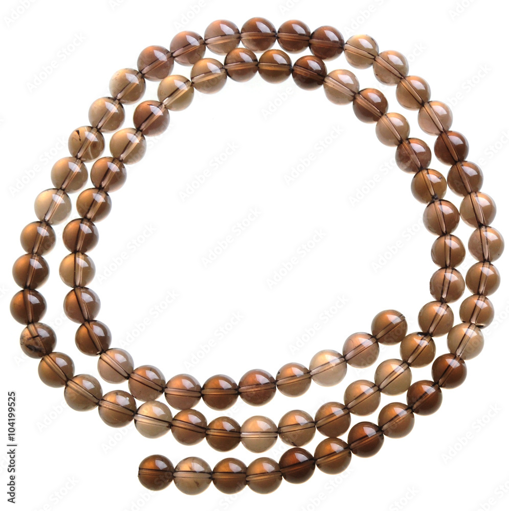 natural beads strands on white isolate natural beads strands on white isolate