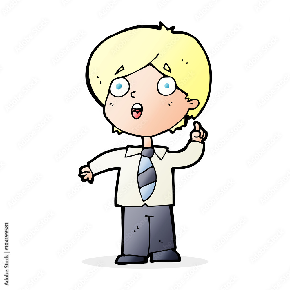 cartoon schoolboy answering question cartoon schoolboy answering question