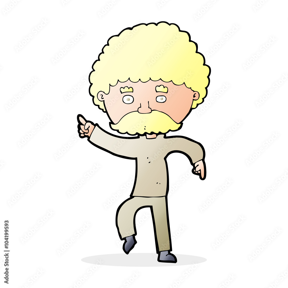 cartoon seventies style man disco dancing