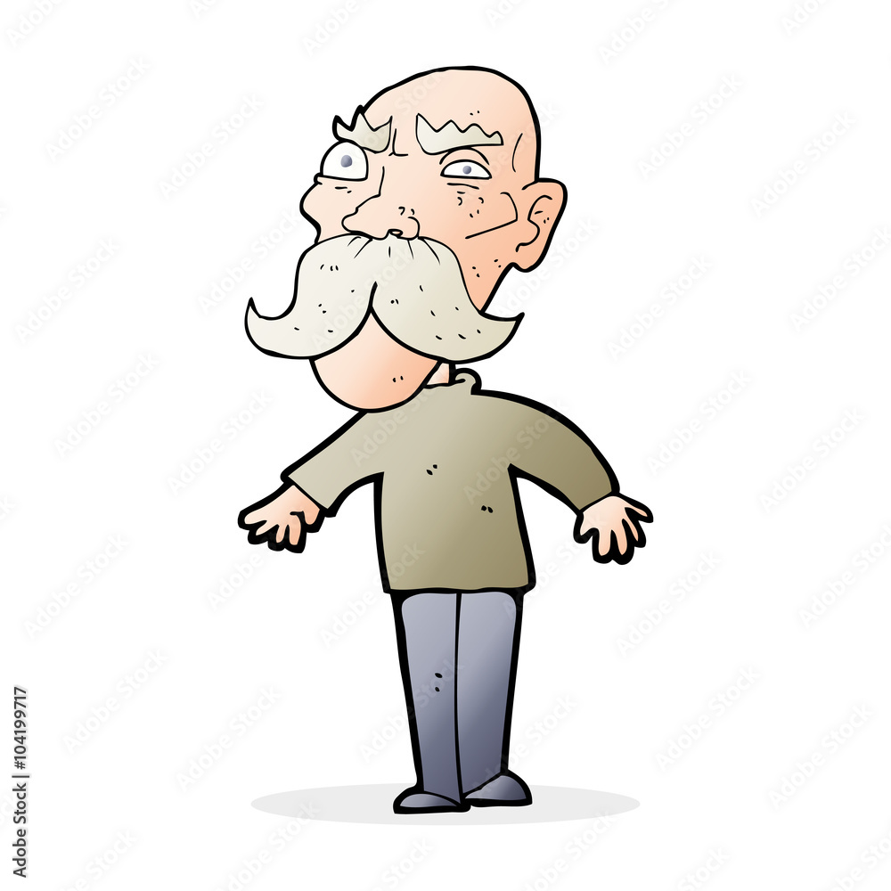 Fototapeta premium cartoon angry old man