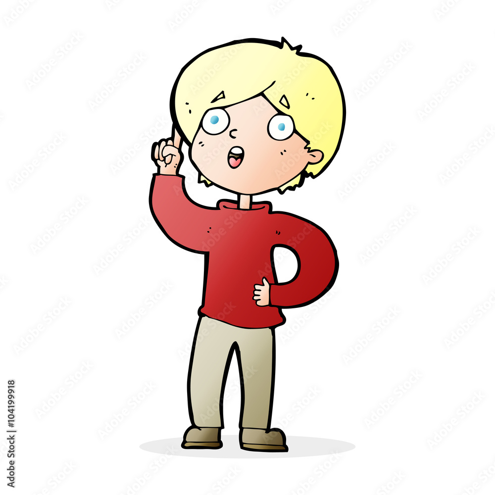 cartoon boy with idea cartoon boy with idea