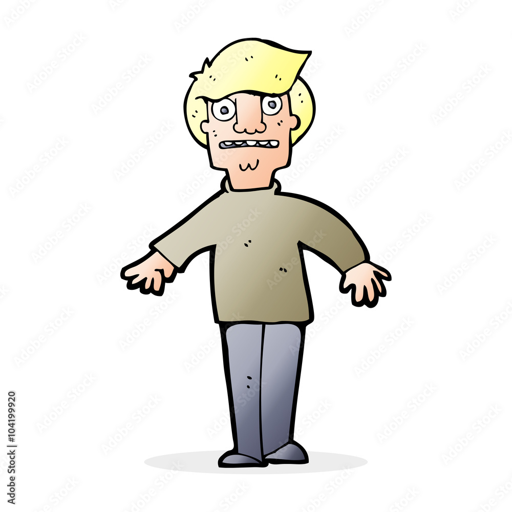 cartoon shocked man