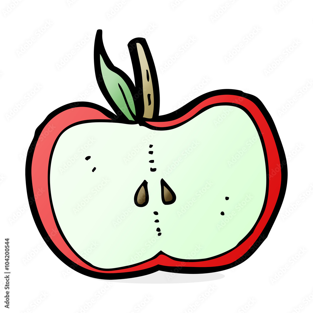 Obraz premium cartoon apple half
