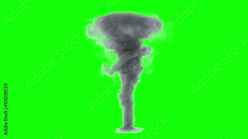 a birth of tornado, whirl, twister or whirlwind, isolated on greenscreen, with alpha  (uhd 3840x2160, ultra high definition, 1920x1080, 1080p) 4k
