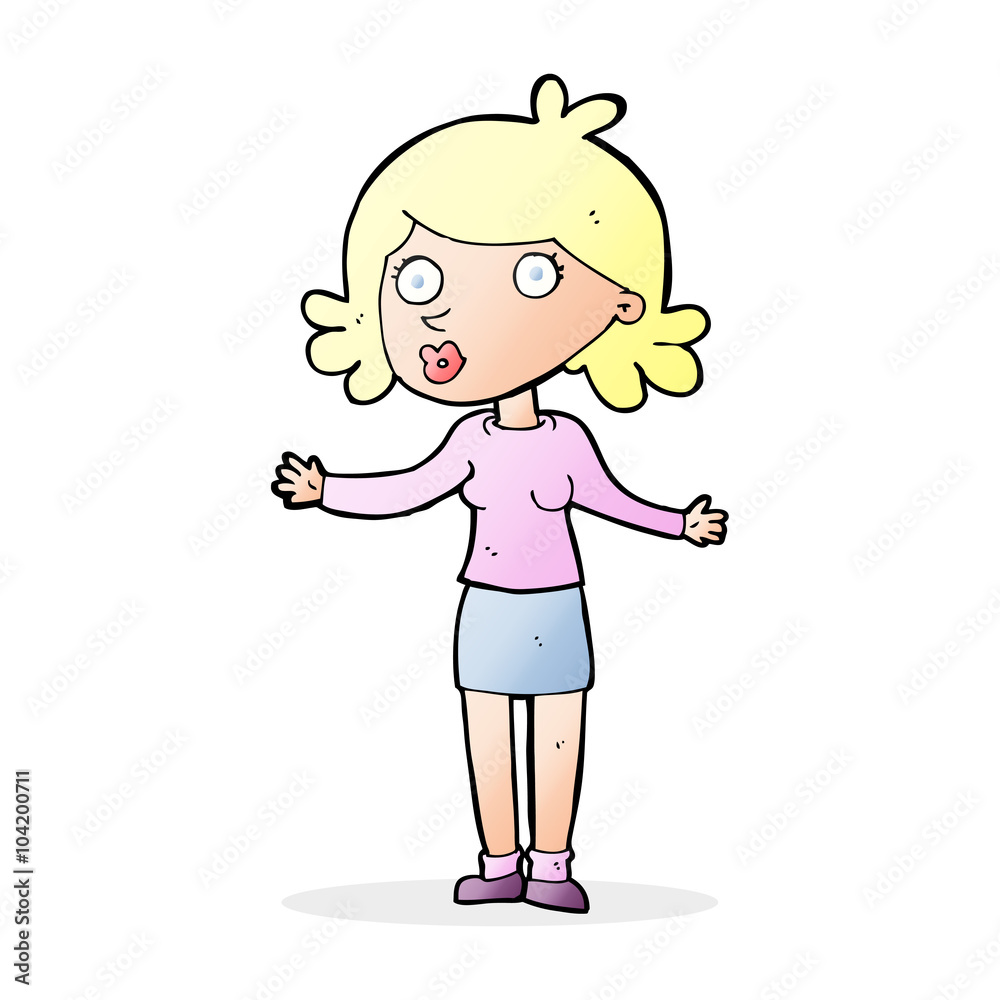 cartoon confused woman