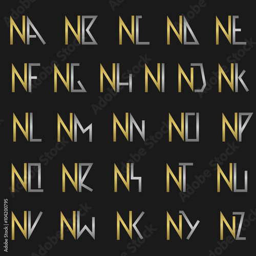 Letter N with alphabet