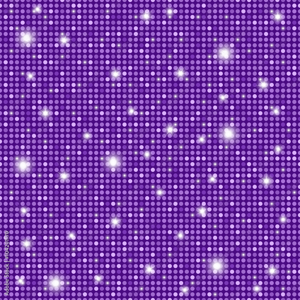 Glamour violet shining rounds seamless texture background. Disco, luxury, information or network graphic design concept. Vector illustration