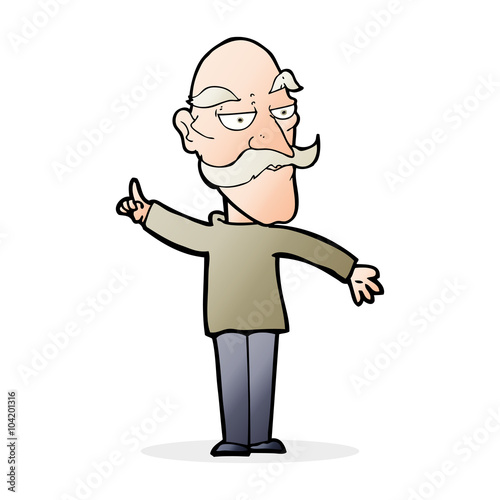 cartoon old man telling story