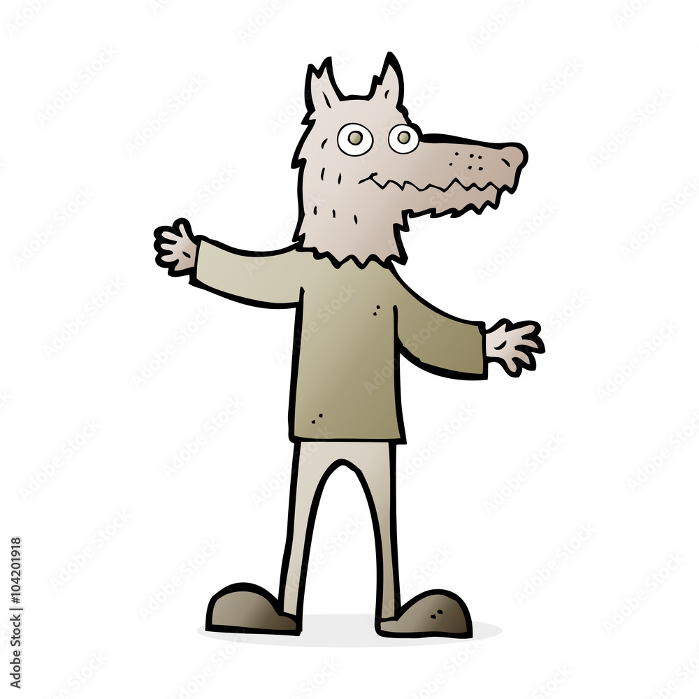 Fototapeta premium cartoon wolf man