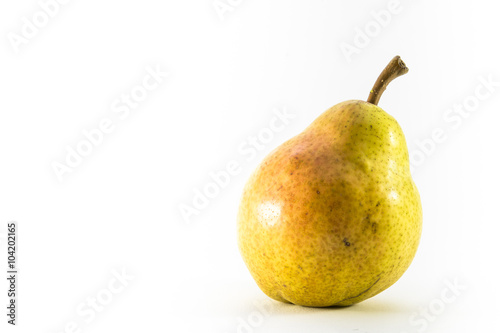 Organic pear on white background