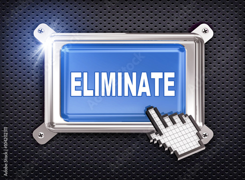Obraz na plátně 3d button hand cursor - eliminate