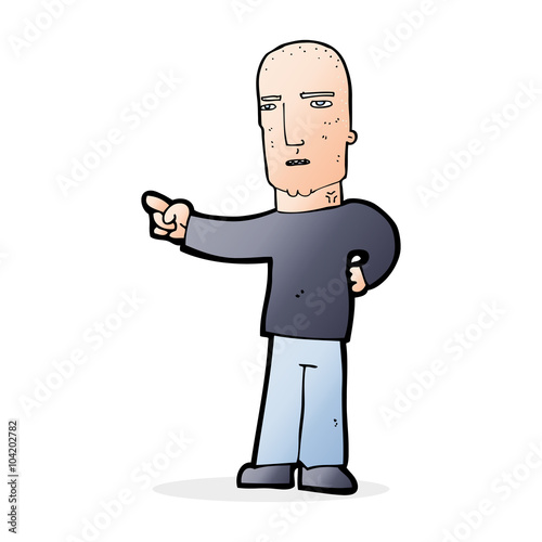 cartoon tough guy pointing