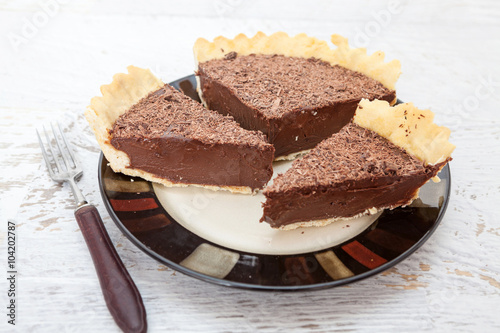 Slice of chocolate pie