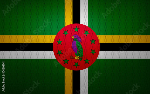 Closeup of Dominica flag