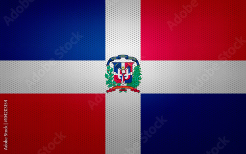 Closeup of Dominican Republic flag