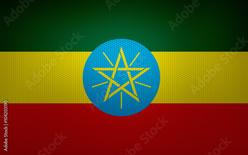 Closeup of Ethiopia flag