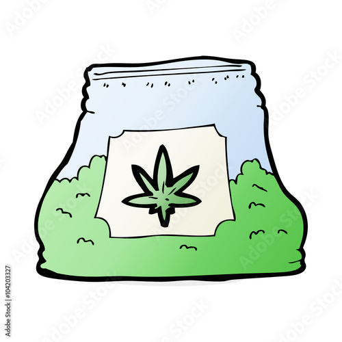cartoon bag of weed
