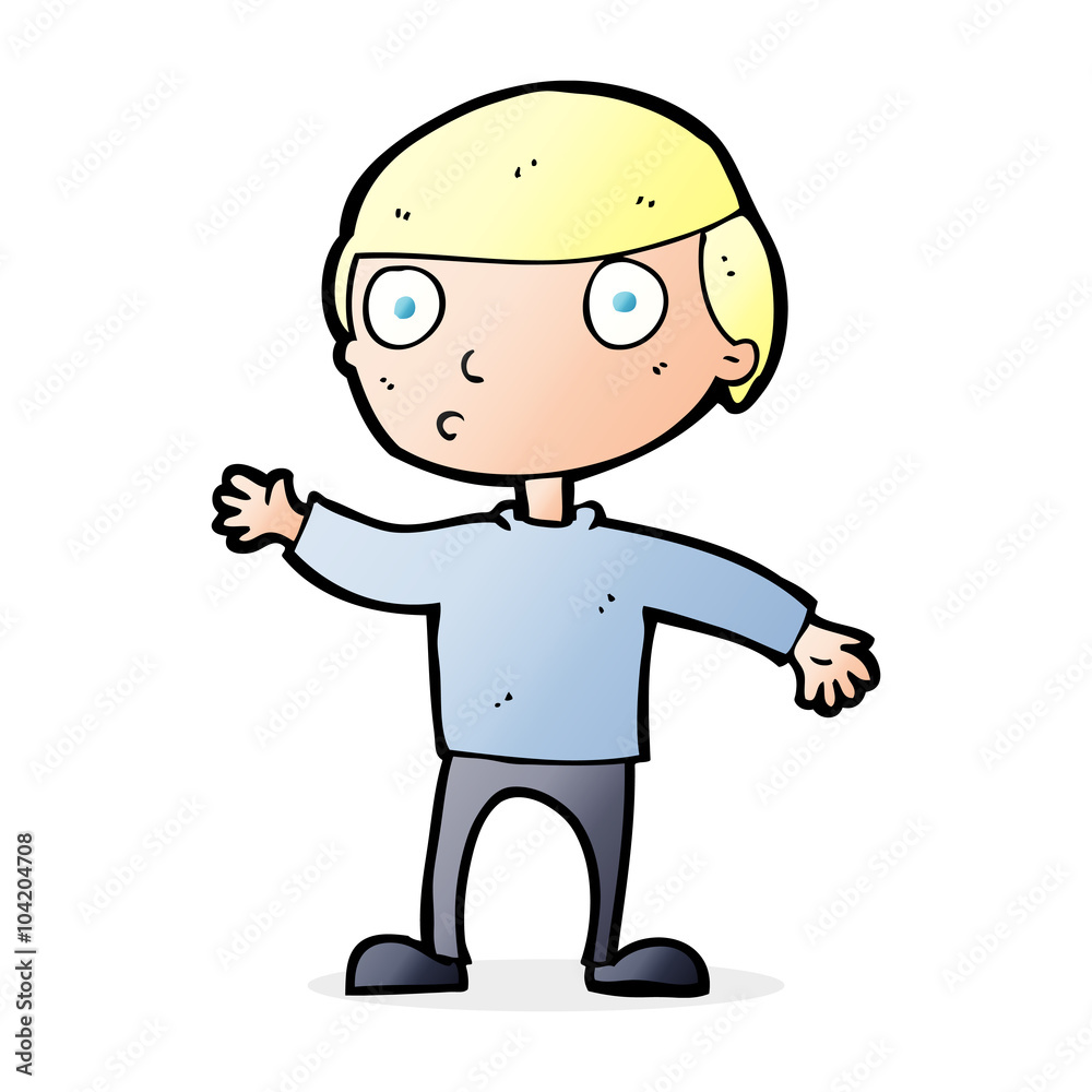 cartoon waving man