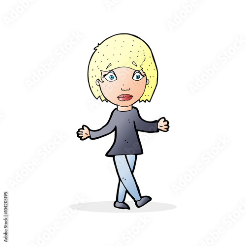 cartoon suprised woman