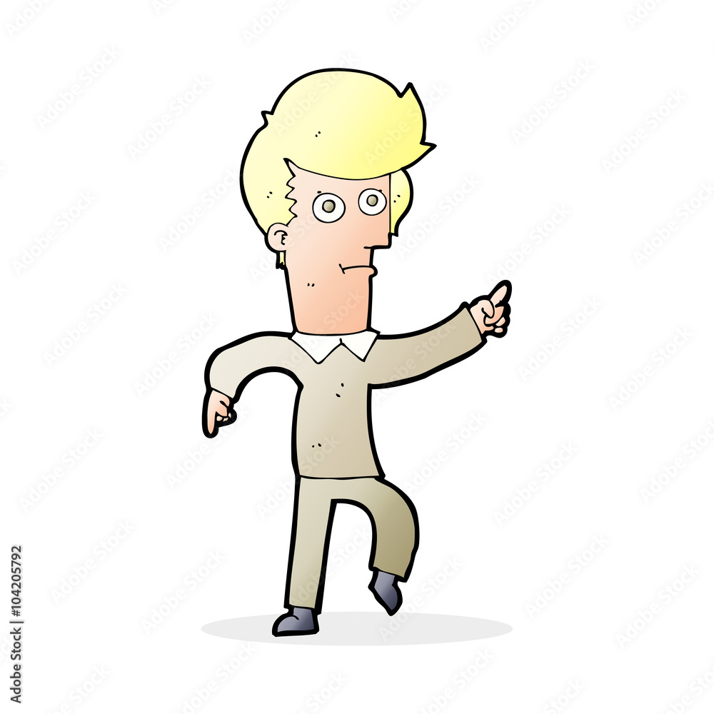 cartoon man pointing