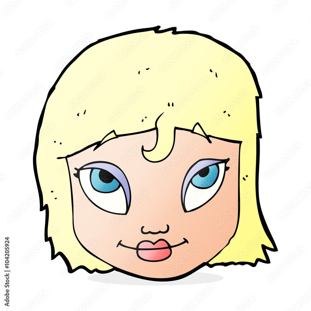 cartoon woman smiling
