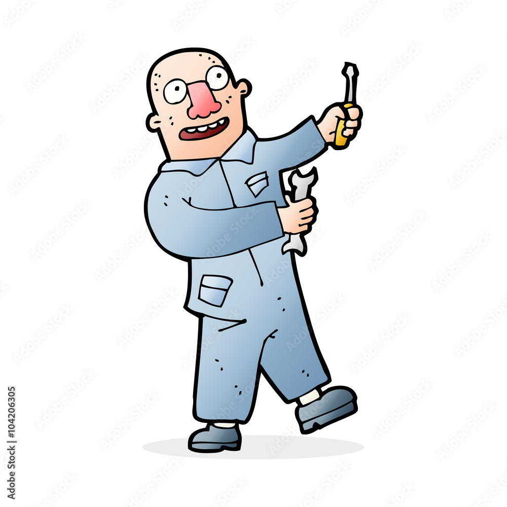 cartoon mechanic