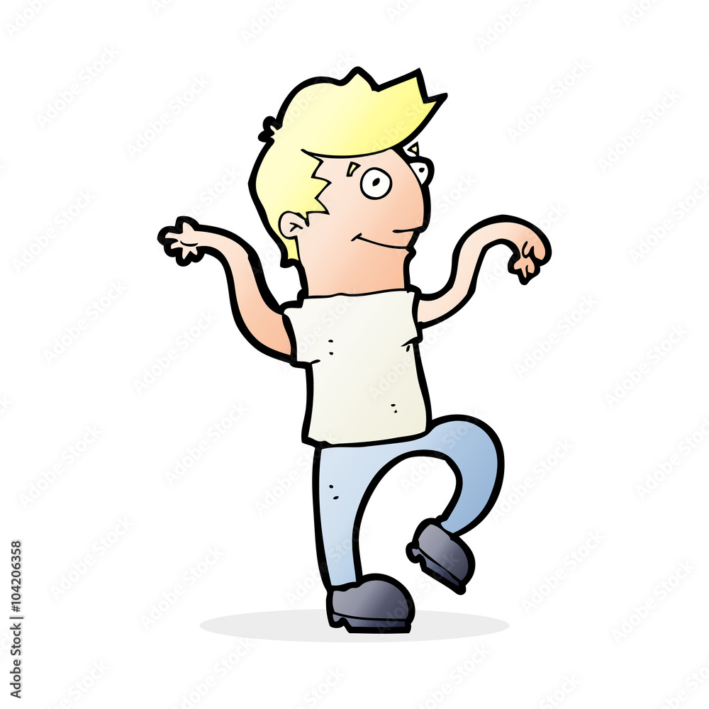 cartoon happy man doing funny dance cartoon happy man doing funny dance
