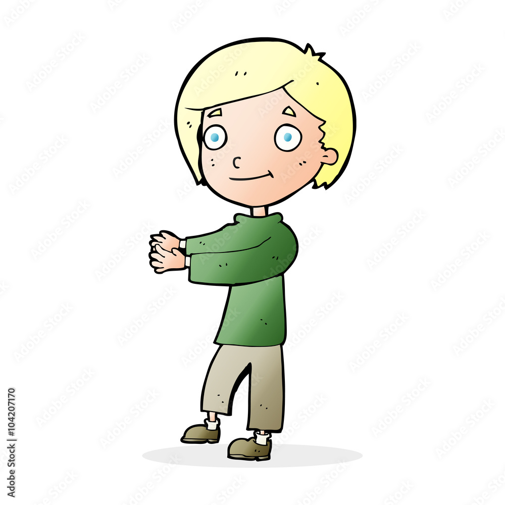 Obraz premium cartoon happy boy