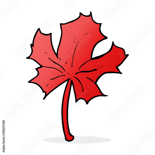 cartoon red maple leaf