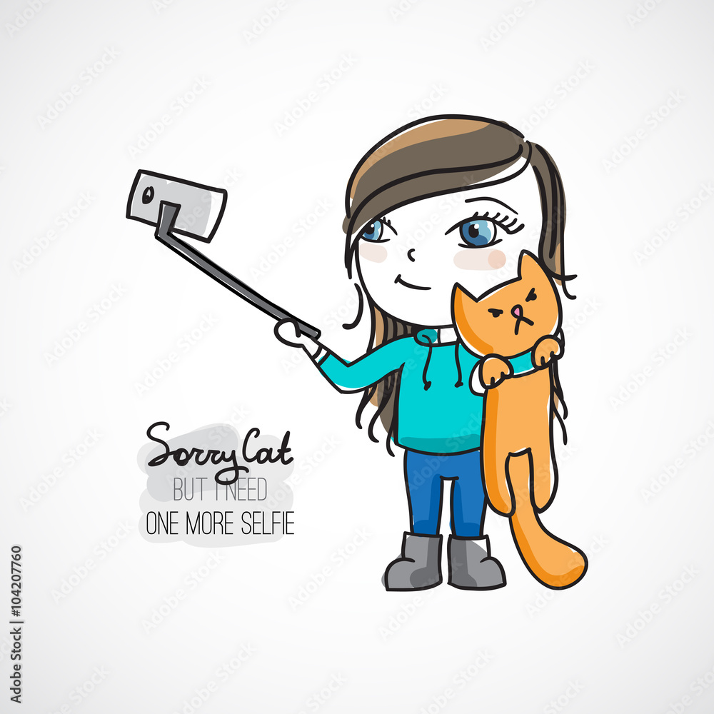 selfie with cat