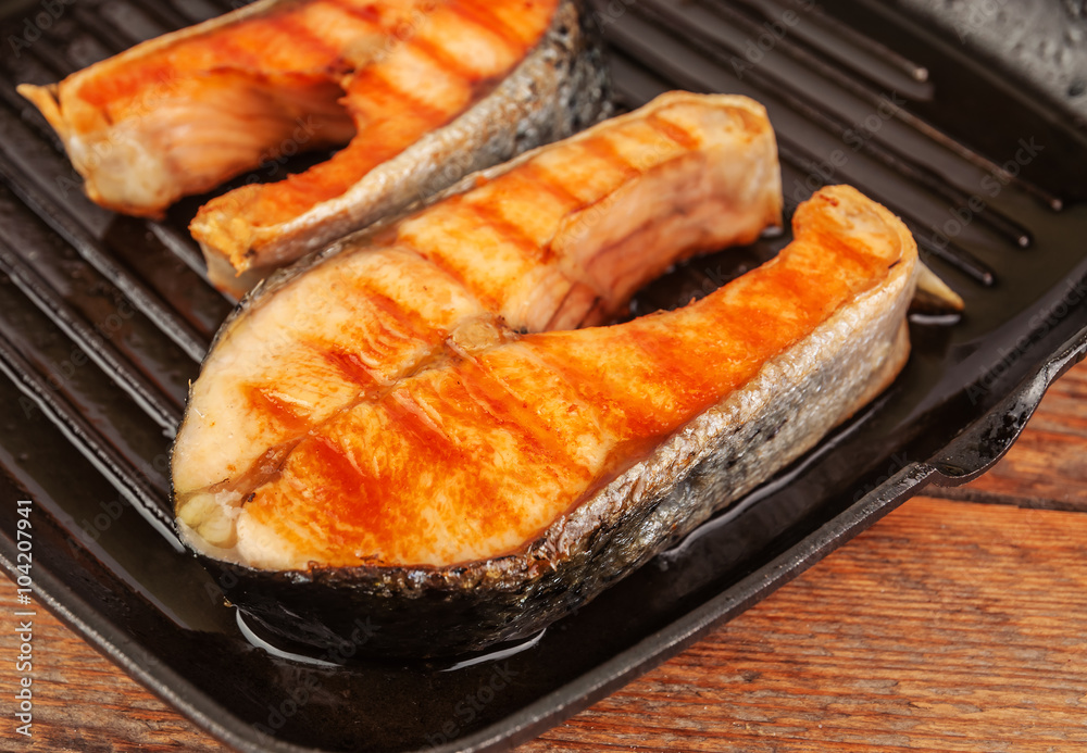 fried steaks of red fish fried steaks of red fish