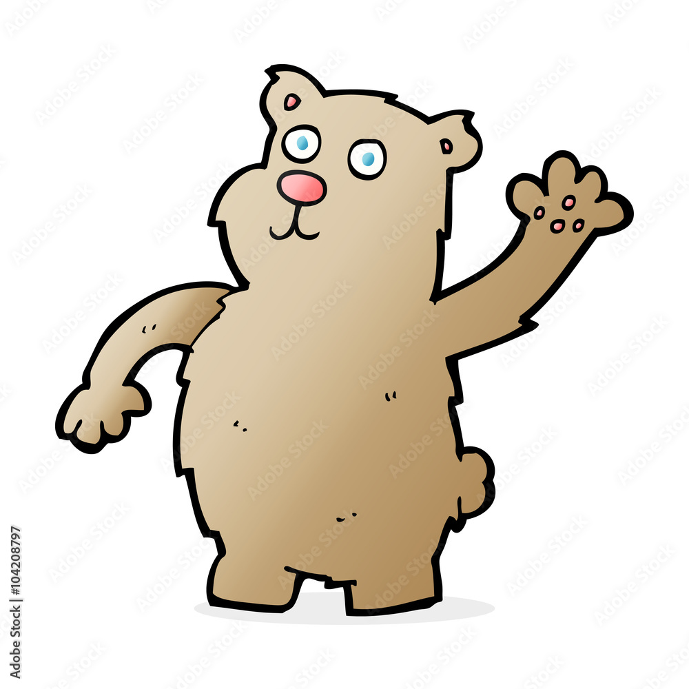cartoon waving bear