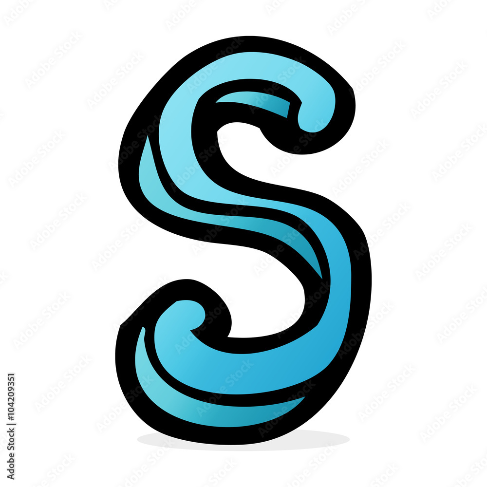 Naklejka premium cartoon letter S