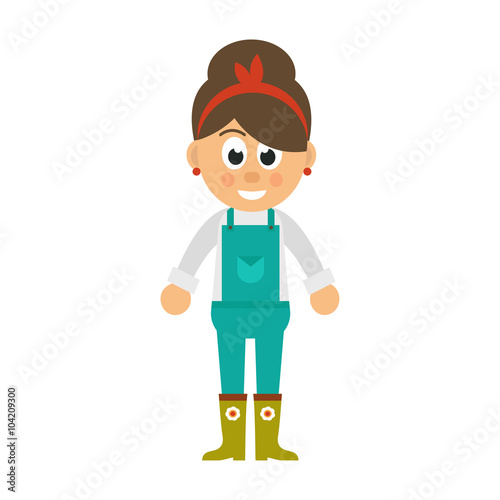 woman with overalls