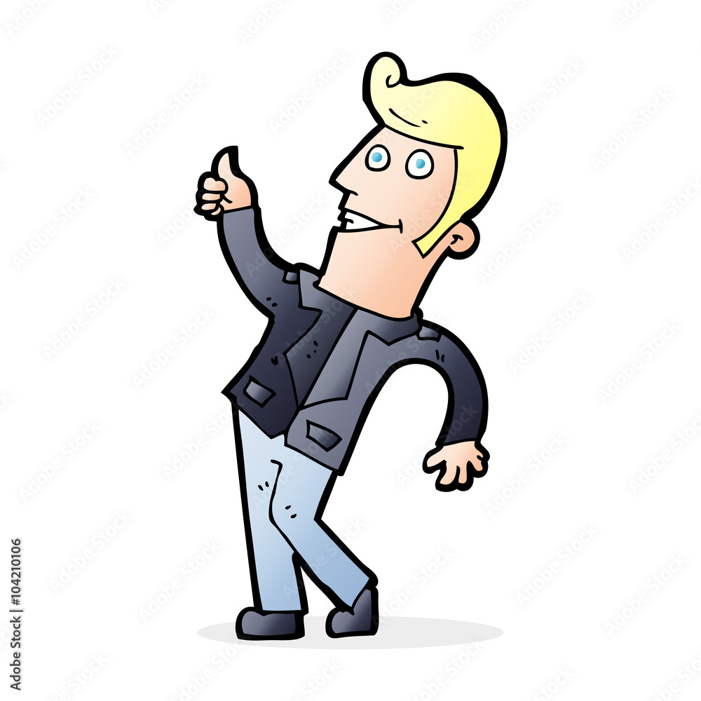 cartoon man giving thumbs up sign