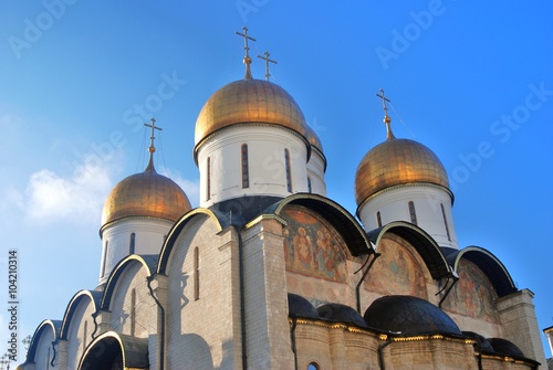 Dormition cathedral of Moscow Kremlin. Color photo.